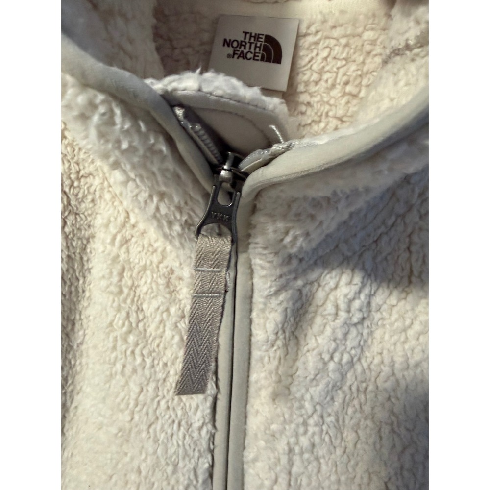 The North Face Fleece Vest Womens XL Cream Sherpa Zip‎ Up - Picture 6 of 8